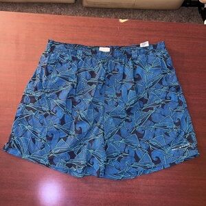 Columbia Navy and Teal fish print swim trunks